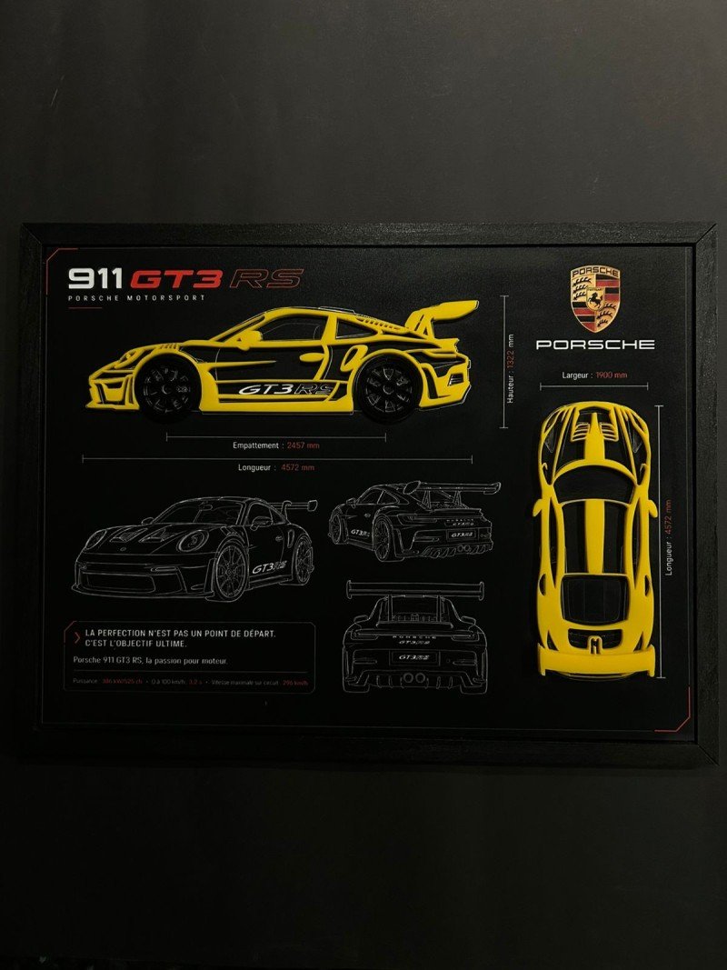 Tableau Encadré Porsche 911 GT3 RS | Inkwood Lab
